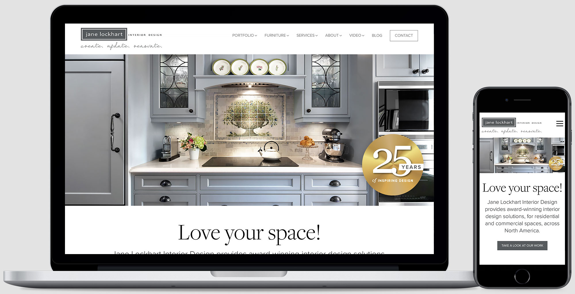 Jane Lockhart Design homepage on an iMac