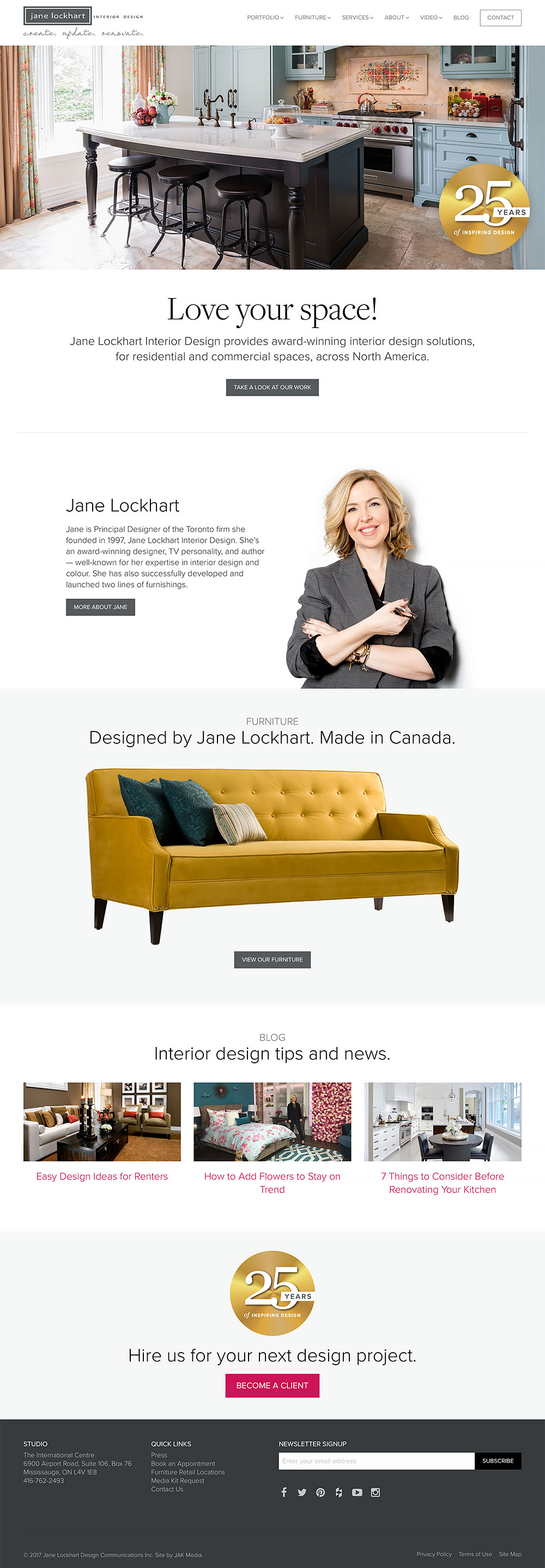 Jane Lockhart Design website screenshot